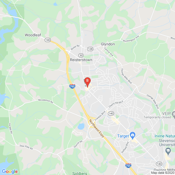 Advanced Veterinary Complex location map: 501 Main St, Reisterstown, MD 21136, USA, Reisterstown, Maryland